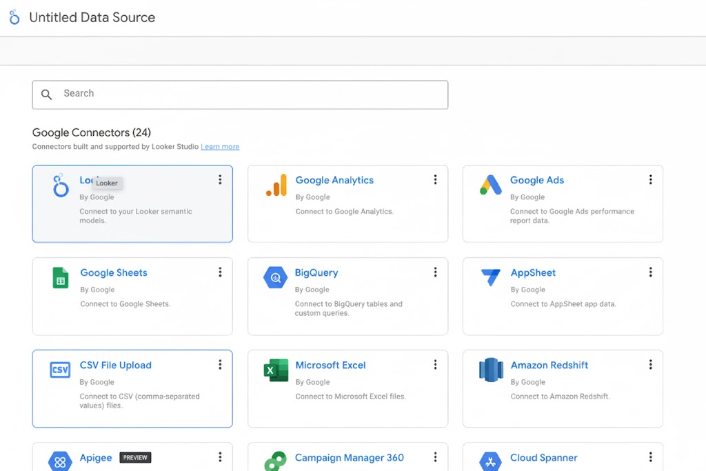 subir un csv a looker studio via fuentes de datos